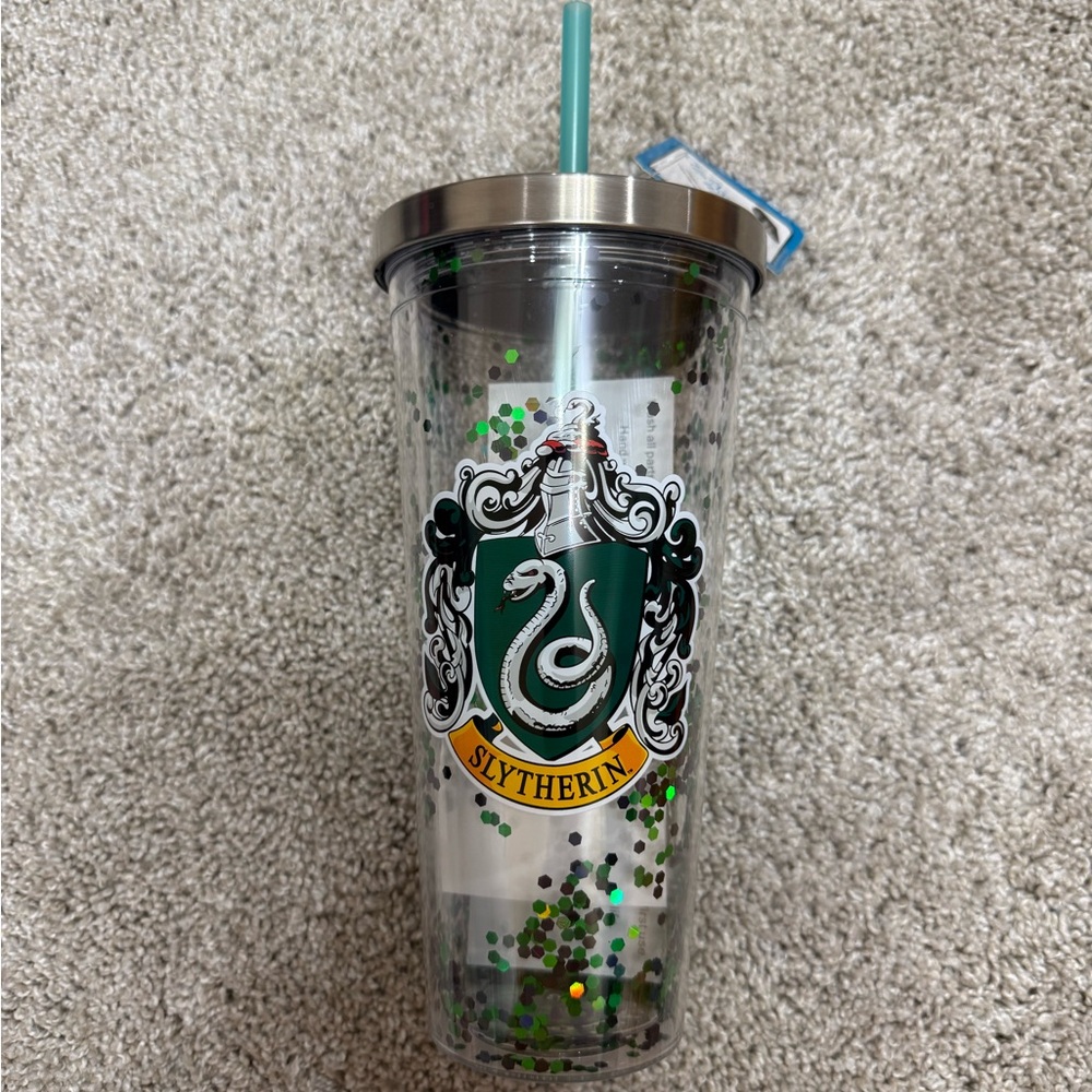 Slytherin Tumbler with Straw